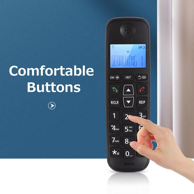 Bisofice D1007 TAM Cordless Telephone with Telephone Answering Machine 3 Lines LCD Caller ID EU Plug