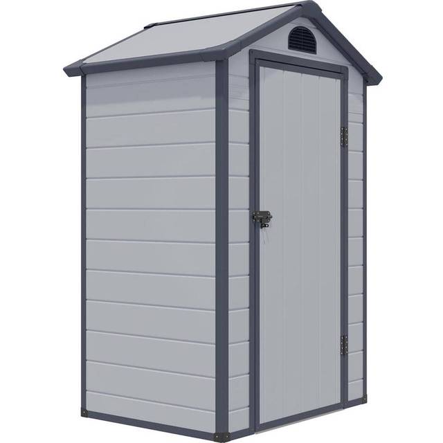 Rowlinson Airevale 4X3 Apex Plastic Shed - Light Grey, Grey