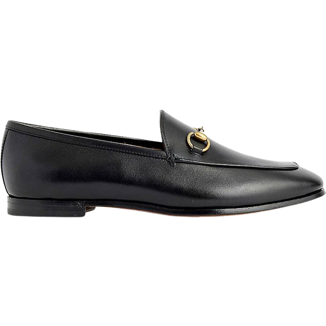 Gucci Womens Nero Jordaan Horsebit-embellished Leather Moccasins Eur 37 / 4 Uk Women - NERO