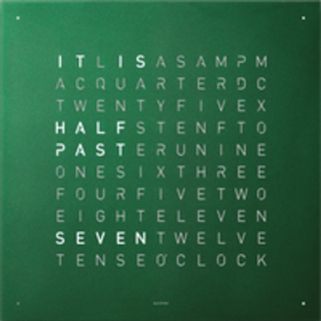 QLOCKTWO Earth 45 Green Velvet Wall Clock