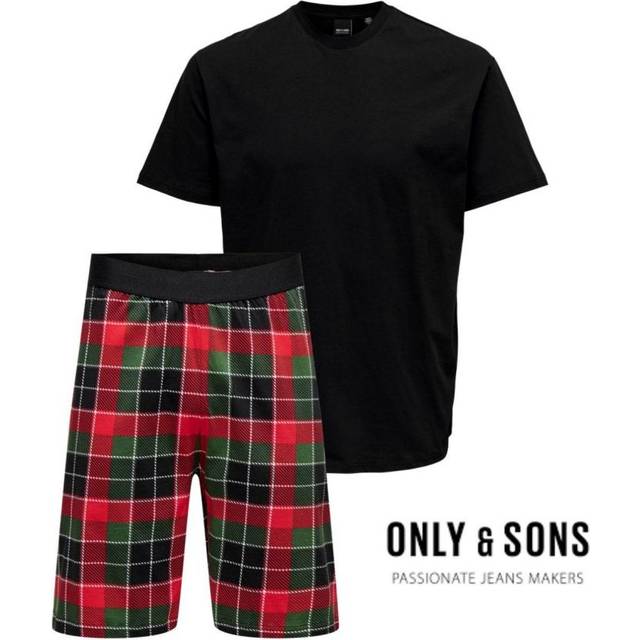 Only & Sons Mens Gift Box Pyjamas Loungewear Set - Red - Size X-Large