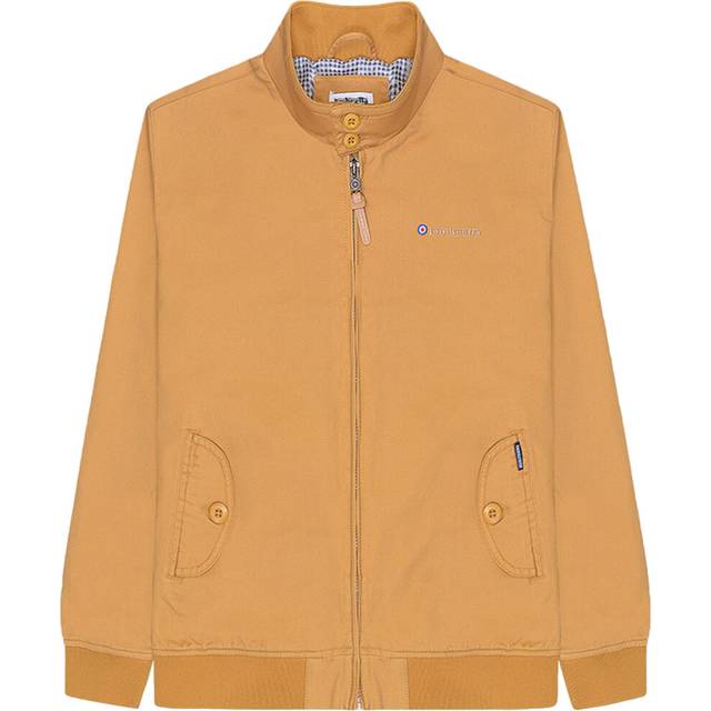 (2XL, Mustard) Lambretta Mens Harrington Casual Zip Up Brushed Cotton Bomber Jacket Coat