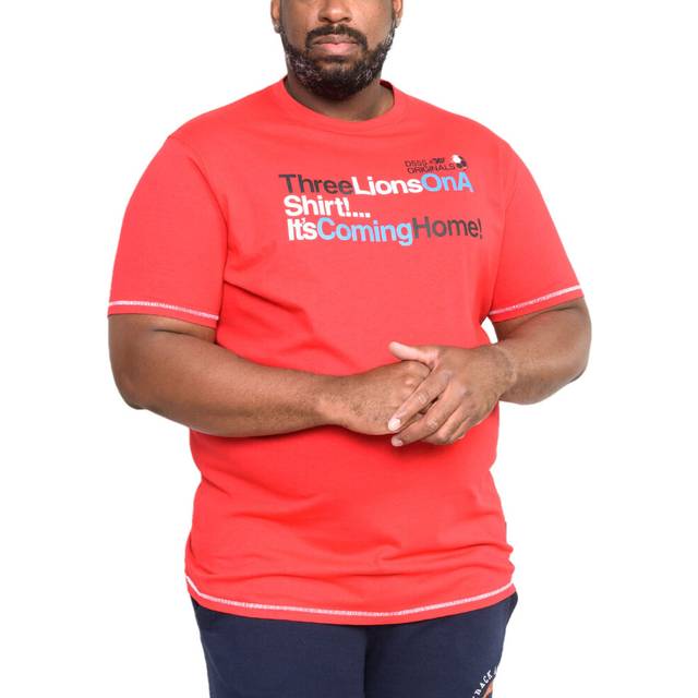 Size 2Xl Mens D555 Big & Tall Red 'It's Coming Home!' Football Graphic Tshirt Big & Tall - 2XL