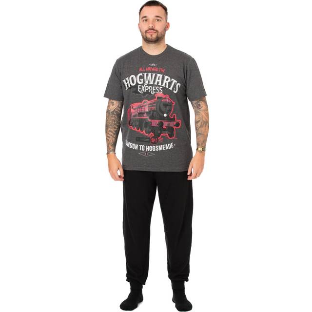 (Small) Harry Potter Short Sleeve Long Leg Pyjama Set (Mens Grey)