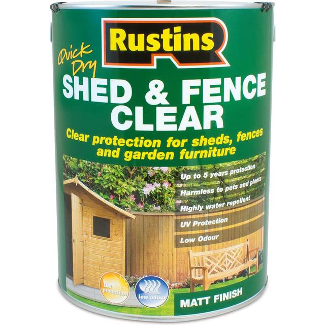 Rustins Quick Dry Shed and Fence Clear Protector 5 litre RUSECWP5L - Transparent