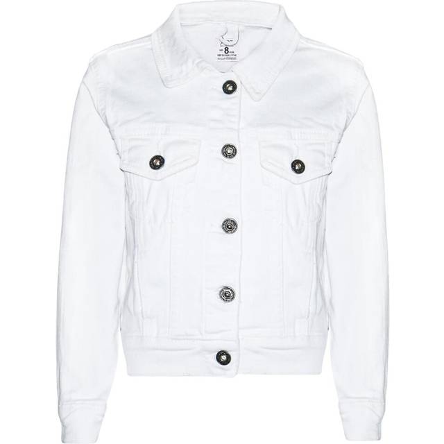 (6, White) Ladies Women White Oversized Denim Jacket