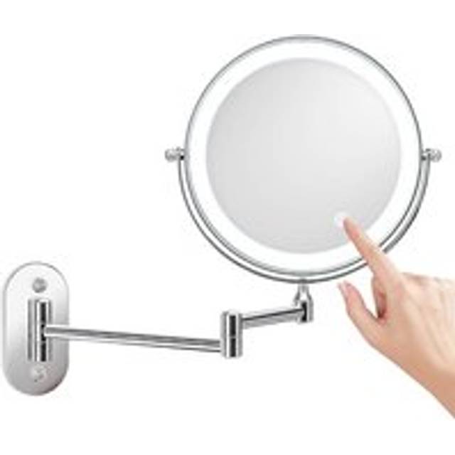 Led Magnification for 8 Inch Wall Mirror, usb Rechargeable with 1X/10X, Matte Nickel - Alwaysh