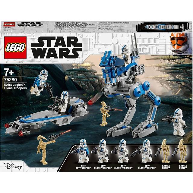 LEGO 75280 Star Wars 501st Legion Clone Troopers set för actionpackade strider (blå och vit) – 285 delar