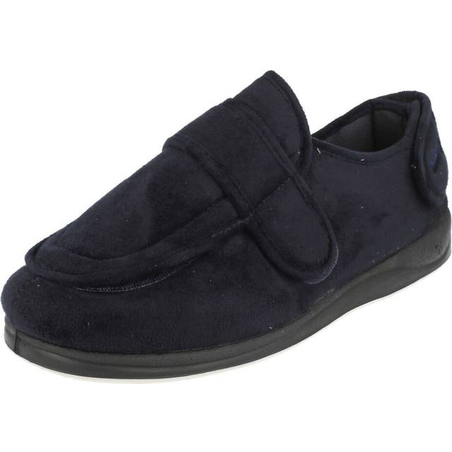 (UK 7, Navy (Blue)) Mens Padders Memory Foam Slippers Wrap - G Fit