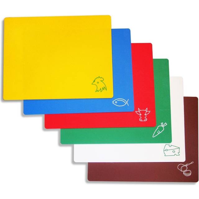 New Star Foodservice 42627 Flexible Cutting Board  12-Inch by 15-Inch  Assorted Colors  Set of 6