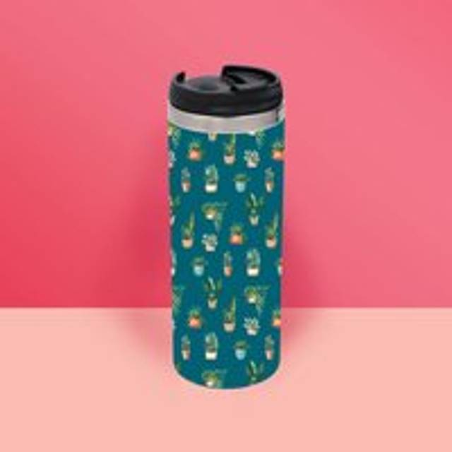 Water Colour Plants Thermo Travel Mug
