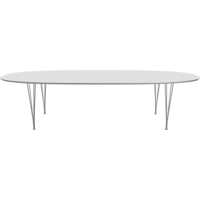 Fritz Hansen - B617 Superellips - Vitlaminat/Krom - Matbord - Arne Jacobsen,Bruno Mathsson,Piet Hein - Vit - Metall/Trä