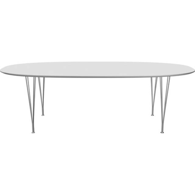 Fritz Hansen - B614 Superellips, 120x240 cm, Laminat, Vit, Krom - Matbord - Arne Jacobsen,Bruno Mathsson,Piet Hein - Vit - Metall/Trä