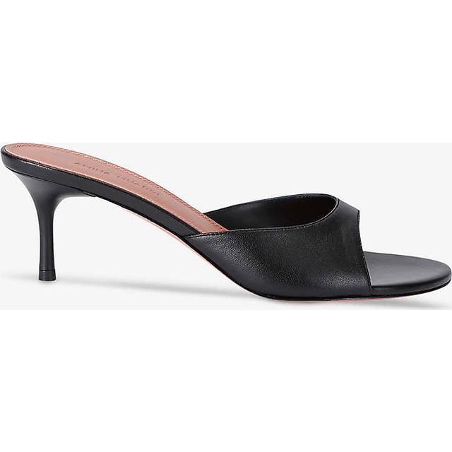 Amina Muaddi Leather Jeanne Mules 60 - Black - 37