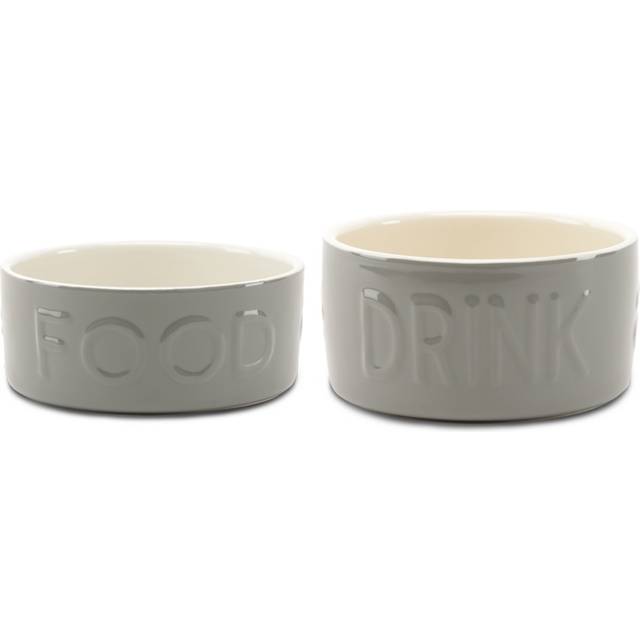 Scruffs Classic 2pc Bowl Set Grey - 25/20cm, Grey