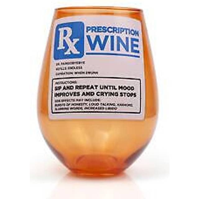 Toynk Rx Prescription Stemless Wine Glass | Funny Wine Glass | 30 Ounc