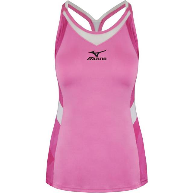 Mizuno drylite womens pink/white tank top