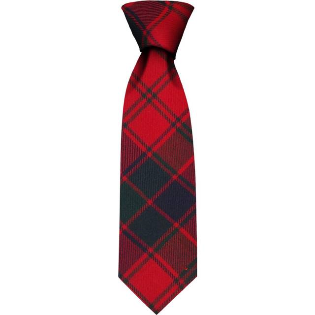 Gents Neck Tie Robertson Red Modern Tartan Lightweight Scottish Clan Tie