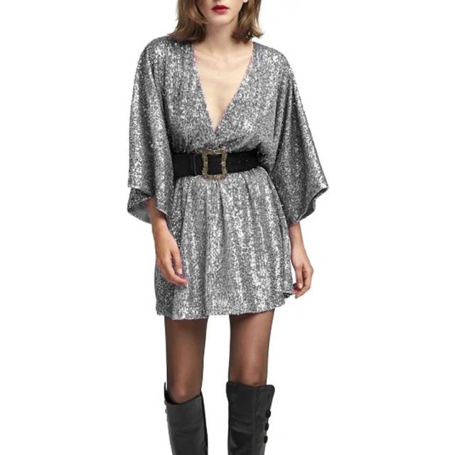 Aniye By, Klänning, Dam, S, Polyester, Kimono Anne Dayklänning - black (S)