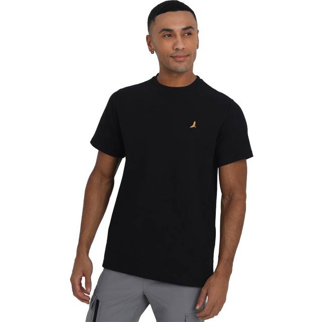 Brave Soul Mens Waffle Crew Neck Tshirt - Black - Size Small