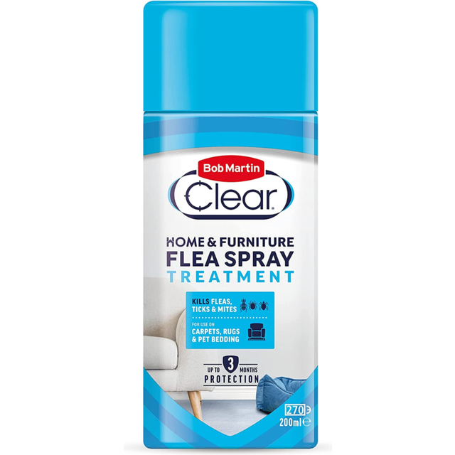 Clear plus flea spray treatment for the home - kills fleas, ticks and dust mites