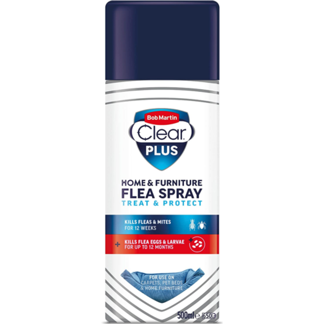 Bob Martin Clear Plus Flea Spray Treatment for the Home - Kills Fleas, Ticks and Dust Mites, Treats and Protects Against Infestation (500ml)