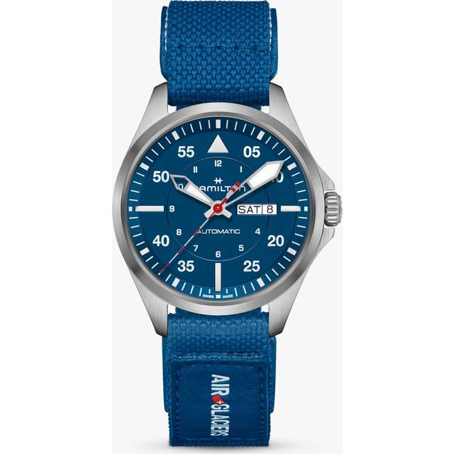 HAMILTON Khaki Aviation Pilot Day Date Air-Glaciers Edition Men's Watch H64655941 - Blue - 42 mm