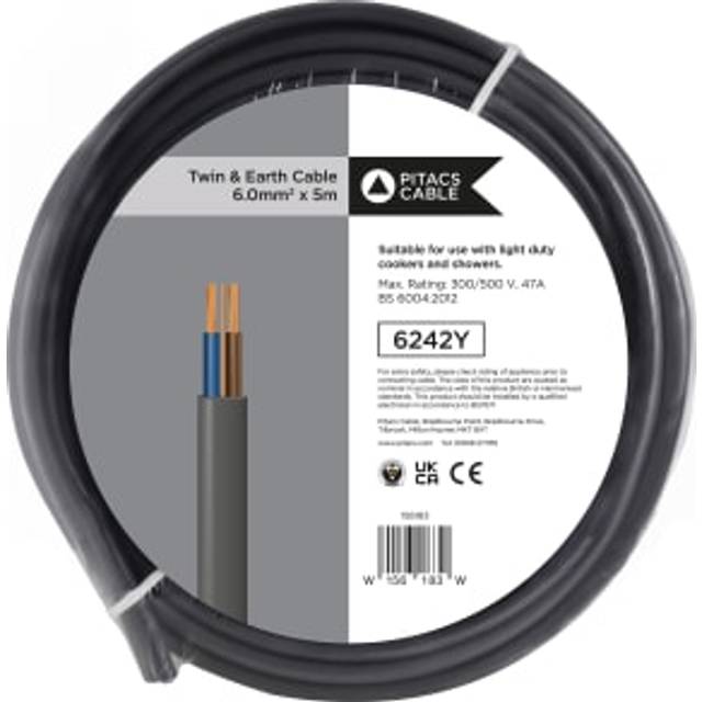 Twin & Earth Cable - 6mm2 x 5m