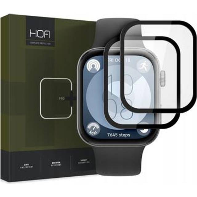 Huawei Watch Fit 3 Hofi Hybrid Pro+ Härdat Glas Skärmskydd - 7H - Svart Kant - 2 St.