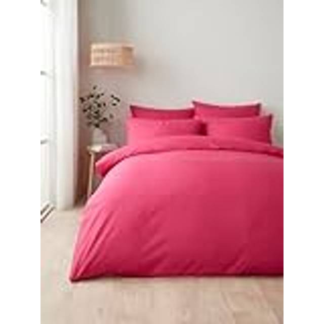 Pure Cotton Duvet Cover Set - Pink - Super King Size - Appletree Style