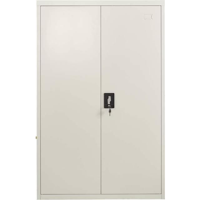 MMT Furniture Designs 2 Door Grey Steel Lockable Filing Cabinet - 140 x 90 x 40cm
