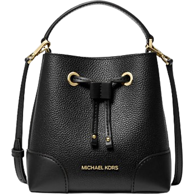 Michael Kors Mercer Small Pebbled Leather Bucket Bag Black