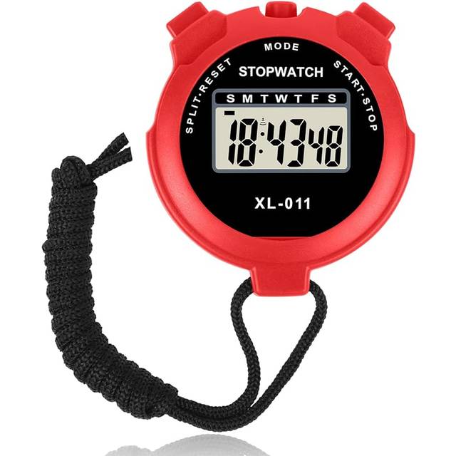 Sport Stopwatch Timer, Multi-Function Sport Digital Stopwatch Large Display, Single Lap /Split Memory Stopwatch with12/24 Hour Clock Alarm Calendar