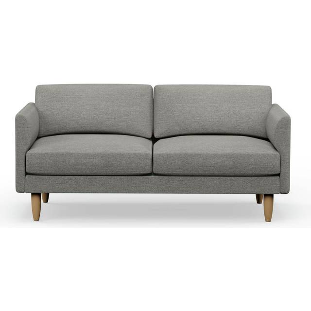 Hutch Fabric Curve Arm 3 Seater Sofa - Dove Grey