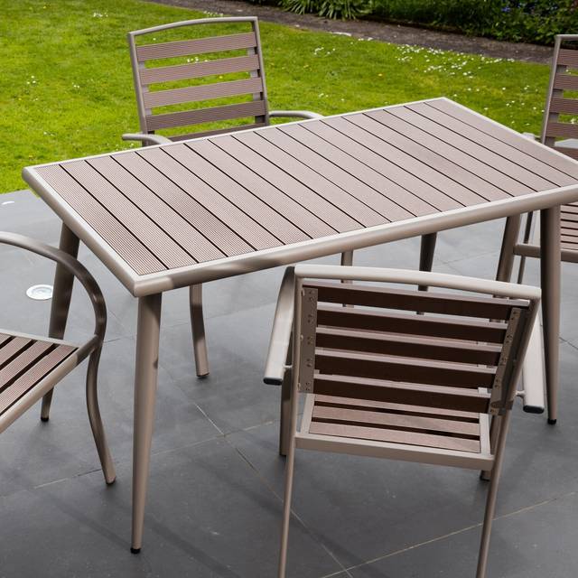 Ashdown 130cm x 70cm Outdoor Patio Table and 4 Chair Set - Brown - One Size