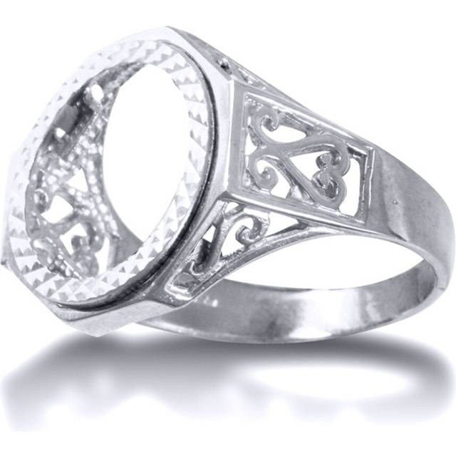 Silver jewelco london octagon scroll 10th oz kruger brittania coin mount ring