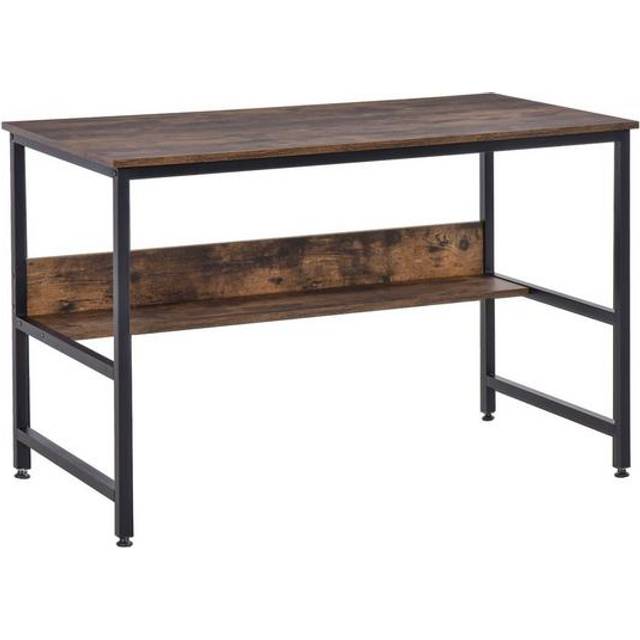 HOMCOM Computer Desk with Shelves - Brown | TJ Hughes