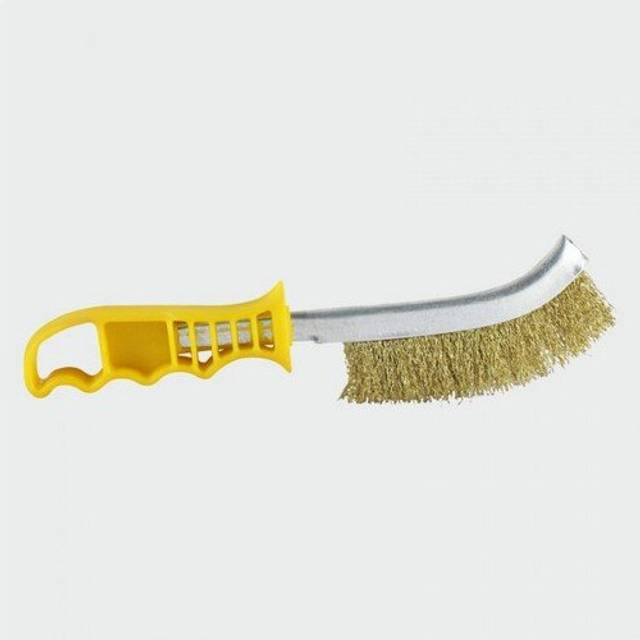 Timco yellow wire hand brush - brass 255mm box qty 1