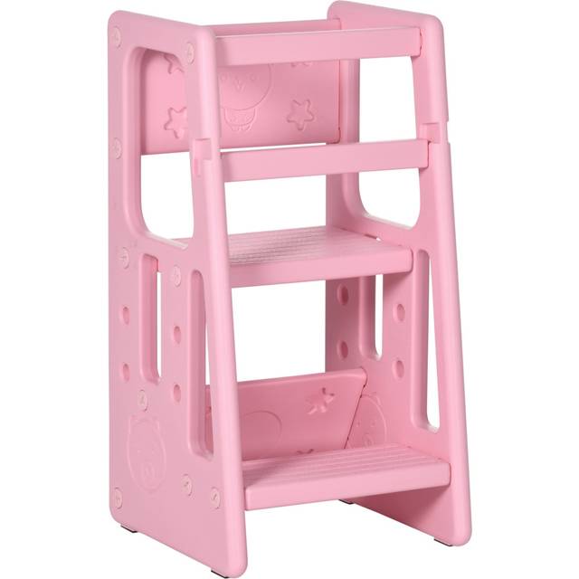 HOMCOM Kids Step Stool - Pink | TJ Hughes