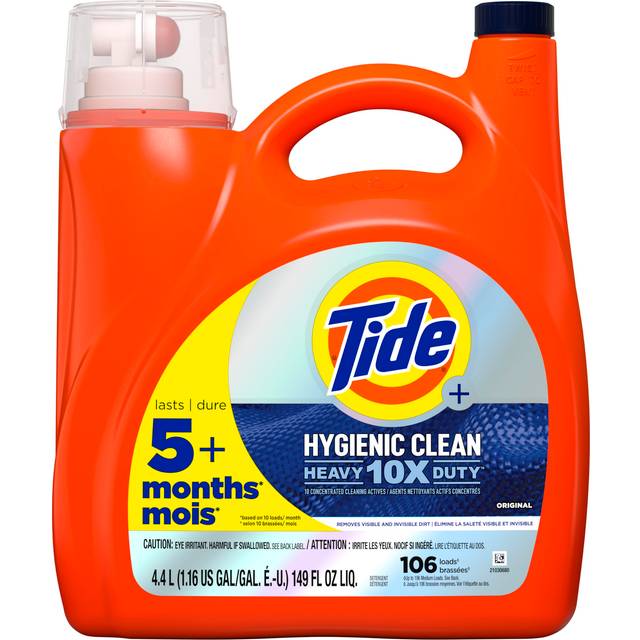 Tide Hygienic Clean Heavy 10x Duty Liquid Laundry Detergent  HE Compatible  Original Scent  149 fl oz  106 loads