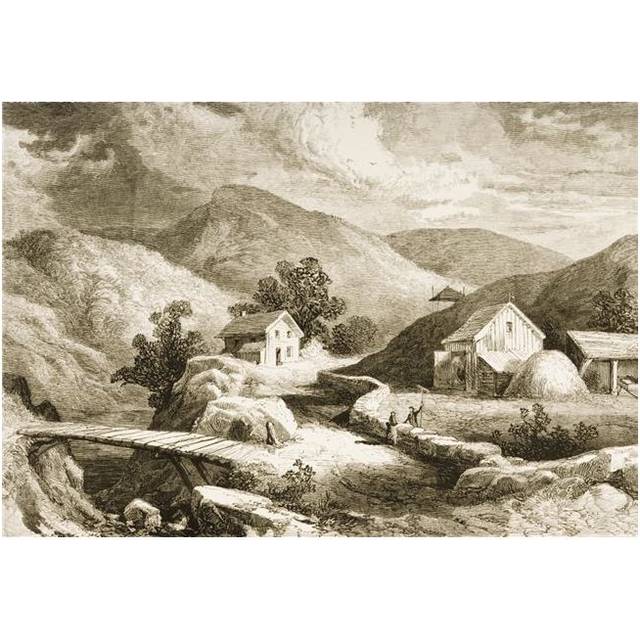 Hills of New England In 1870S From American Pictures Drawn with Pen & Pencil by Rev Samuel Manning Circle 1880 Poster Print, Large - 34 x 22