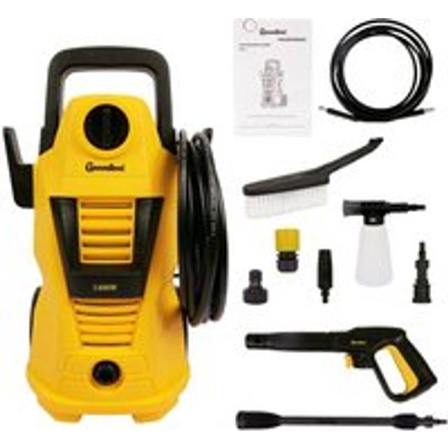 Powerful Electric 1400W Pressure Washer With Car Kit - Yellow - One Size