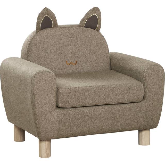 HOMCOM Kids Sofa Toddler Chair Children Armchair Ear Modeling for Bedroom Brown | TJ Hughes Dark Grey