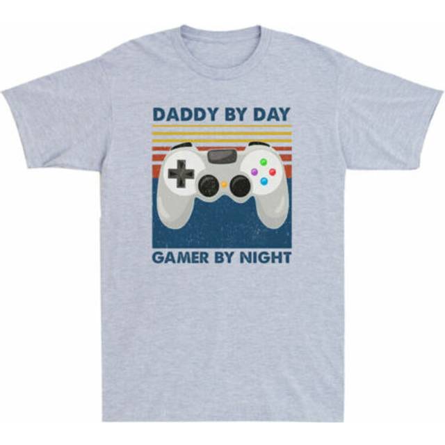 T-shirt daddy night day day for best fathers gamer gaming by by gift dad vintage