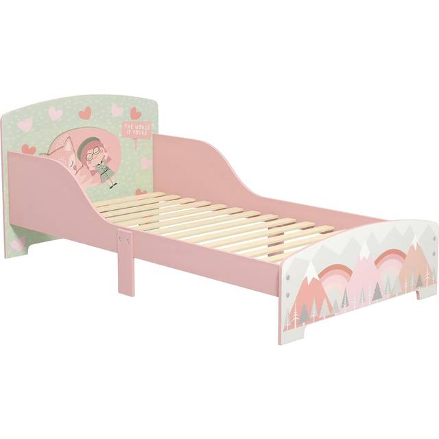 ZONEKIZ Toddler Bed Frame - Kids Bedroom Furniture for Ages 3-6 Years - Pink | TJ Hughes