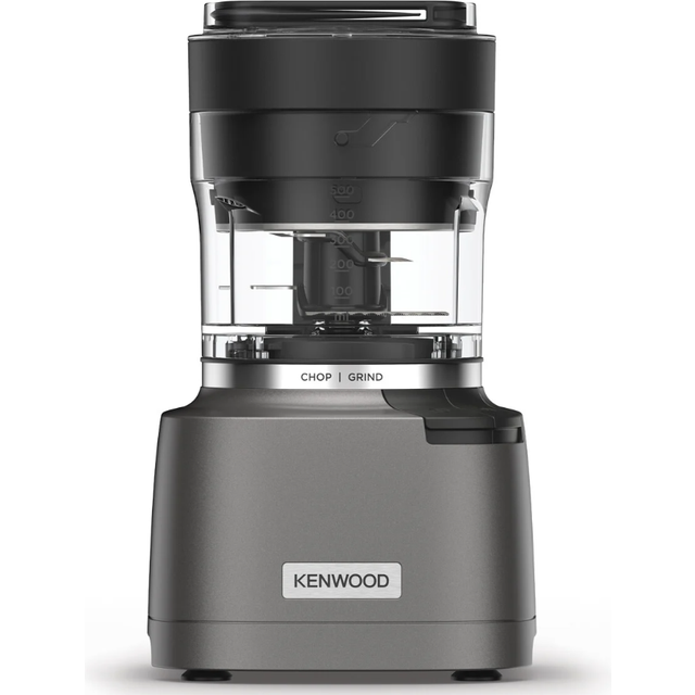 Kenwood Duo Prep 2-in-1 CHP80.000SI Multi-Zerkleinerer & Mahler, Quadblade-Klingen, Hochgeschwindigkeits-Mahlwerk, kompakt, Pulsfunktion, Rutschfest, 500-ml-Behälter , Spülmaschinenfest, 800W, Silber