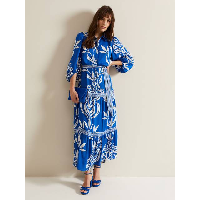 Phase Eight Women's Coralie Print Shirt Midaxi Dress - Multi-Coloured - 12