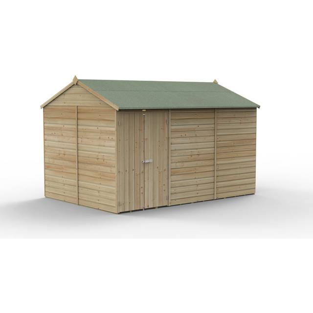 12' x 8' Forest Beckwood 25yr Guarantee Shiplap Pressure Treated Windowless Double Door Reverse Apex Wooden Shed (3.6m x 2.61m)