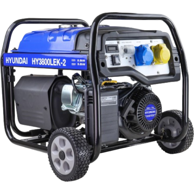 Hyundai 3.2kW Recoil Electric Start Site Petrol Generator