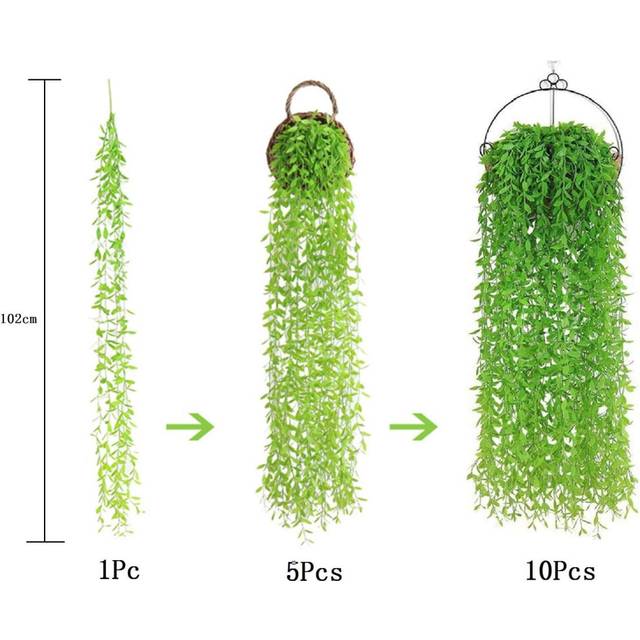 10pcs Artificial Ivy Plants Ivy Leaves Artificial Garland for Wedding Decoration Balcony Kitchen Garden Office